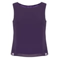 thumbnail image 1 of Yanarno Débardeurs en Chiffon d'Été pour Femmes Col Rond Sans Manches Chemisiers Amples Décontractés Violet TTG, 1 of 5