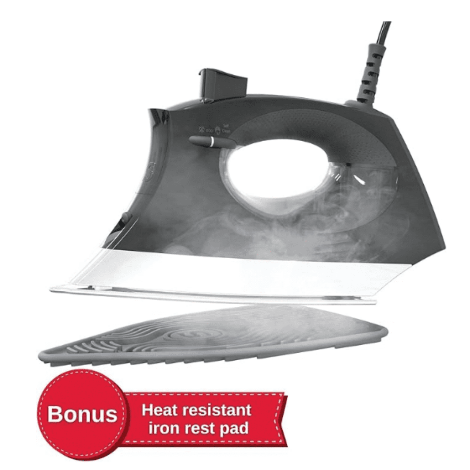 SteamCraft Plus 2.0 Steam Iron (1800W) | Steamer with Stainless Steel Plate, OnPoint Precision Tip, Vertical Steam, Auto Shutoff & 300ml Tank Capacity - Black
