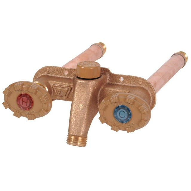 Frost Proof Double Sillcock, Chaud/froid 12 Po
