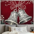 thumbnail image 2 of Pratyus Bell Holly Leaves Tapestry Wall Hanging Christmas Decoration Short Plush 40x30inch, 2 of 6