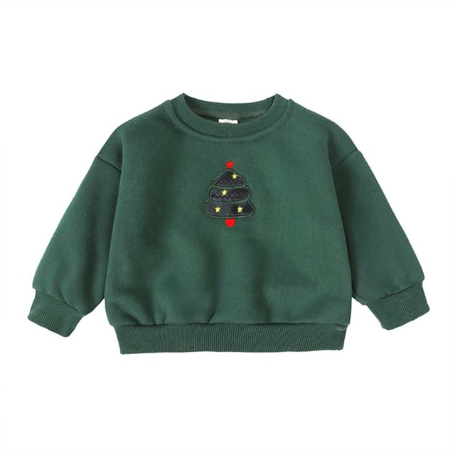Hfolob Chandail en Molleton pour Enfants Filles Chandail en Molleton Imprimé Lettres Garçons Filles Manches Longues Col Rond Automne et Hiver Chandail Décontracté Ample