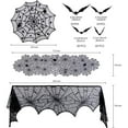 thumbnail image 2 of kkbbma Clearance 63 Pcs Halloween Table Decorations Set, Lace Spider Web Halloween Tablecloth, Round Lace Table Runner, Fireplace Mantel Scarf and 60 Pcs 3D Bats Wall Sticker Decal for Halloween, 2 of 8