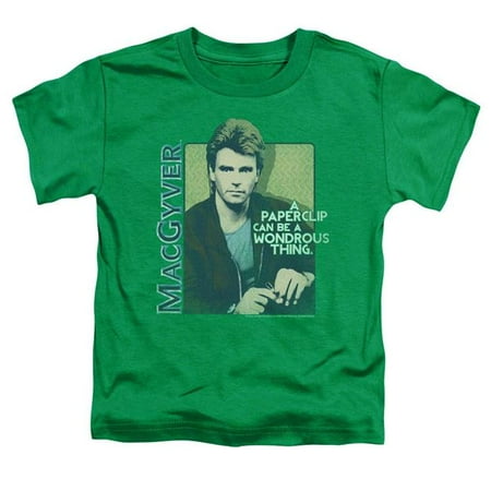 

Trevco CBS1644-TT-3 Macgyver & Wonderous Paperclip Short Sleeve Toddler Cotton T-Shirt Kelly Green - Large - 4 Toddler