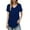 Blue, variant on Long T Shirts for Women Short Sleeve Summer Tops V Neck Plain Loose Casual Blouse Tunic Tops Tee Shirt