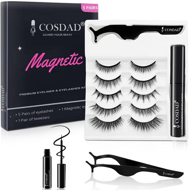 Pestañas magnéticas COSDAD Natural Look con kit de delineador de ojos