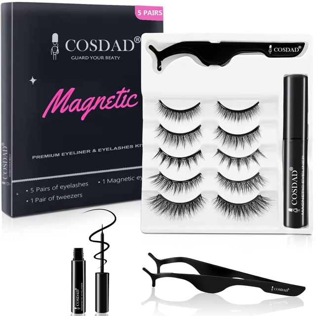 Pestañas magnéticas COSDAD Natural Look con kit de delineador de ojos