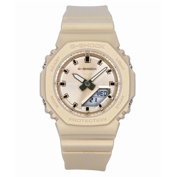 Casio G-Shock Analog Digital Bio-Based Resin Strap Rose Gold Dial Quartz GMA-P2100ST-9A 200M Women's Watch