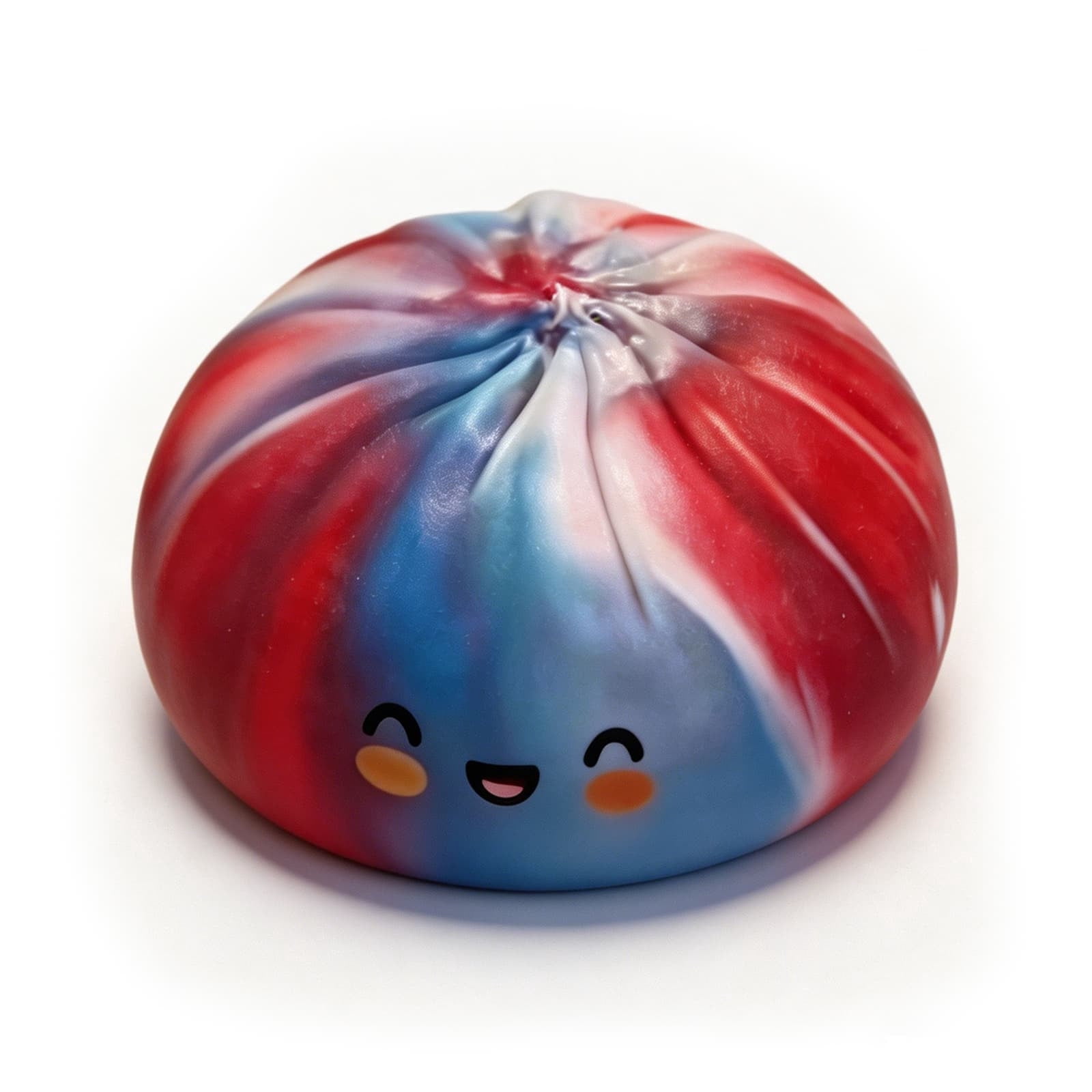 Americana Swirl Dumpling Squishy Toy, Patriotic Red White Blue Stress Ball, Slow Rising Fidget Toy for Anxiety Relief,4th of July Decoration, 3.2 Inch