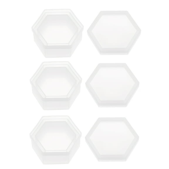 REGALWOVEN Jewelry Box Resin Molding Hexagon Silicone Storage Epoxy Container 3.54" 3Pcs