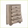 thumbnail image 5 of Chests & Wardrobes: 5-Drawer Industrial Contemporary Bedroom Chest, Natural Finish w/ Black Hardware | Natural | Wood, 5 of 5