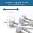 thumbnail image 5 of Attaches de Rideau Magnétiques, 2 Pack Attaches de Rideau Style Octogonal, Corde Décorative de 18 Pouces, Attaches de Rideaux Décoratifs pour Maison Cuisine Fenêtres Rideaux (Gris), 5 of 5
