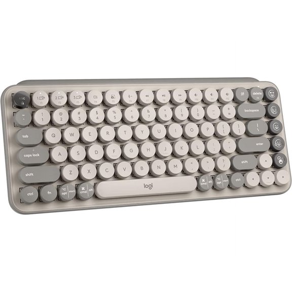 JGJJUGN Wireless Bluetooth Keyboard Retro Round Keycaps Portable ...