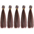thumbnail image 1 of 5 Pcs 15cm Heat Resistant Straight Hair Wig Handcraft DIY Doll Wigs Weft Hair Extensions for Home School Project (Light Black), 1 of 3