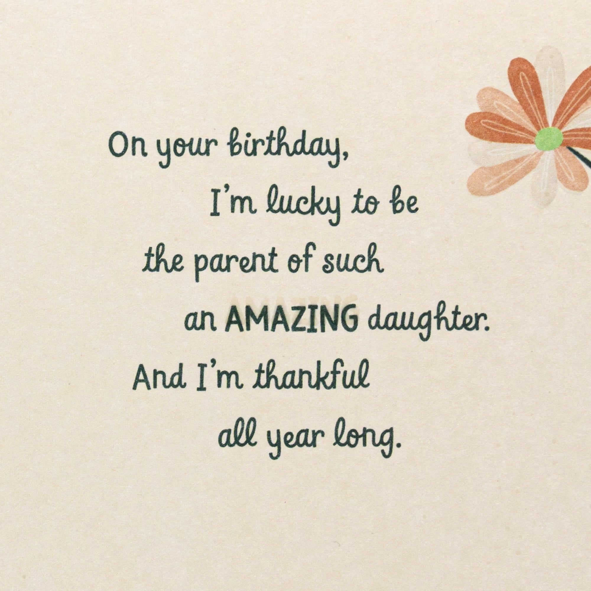 Hallmark Birthday Card for Daughter (Thankful All Year Long)