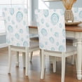 thumbnail image 2 of Summer Nautical Chair Covers Set of 8 Watercolor Ocean Conch Coastal Polka Dot Chair Back Covers Stretch Removable Washable Slipcovers Protector for Dining Room Kitchen Party Decor, 2 of 9