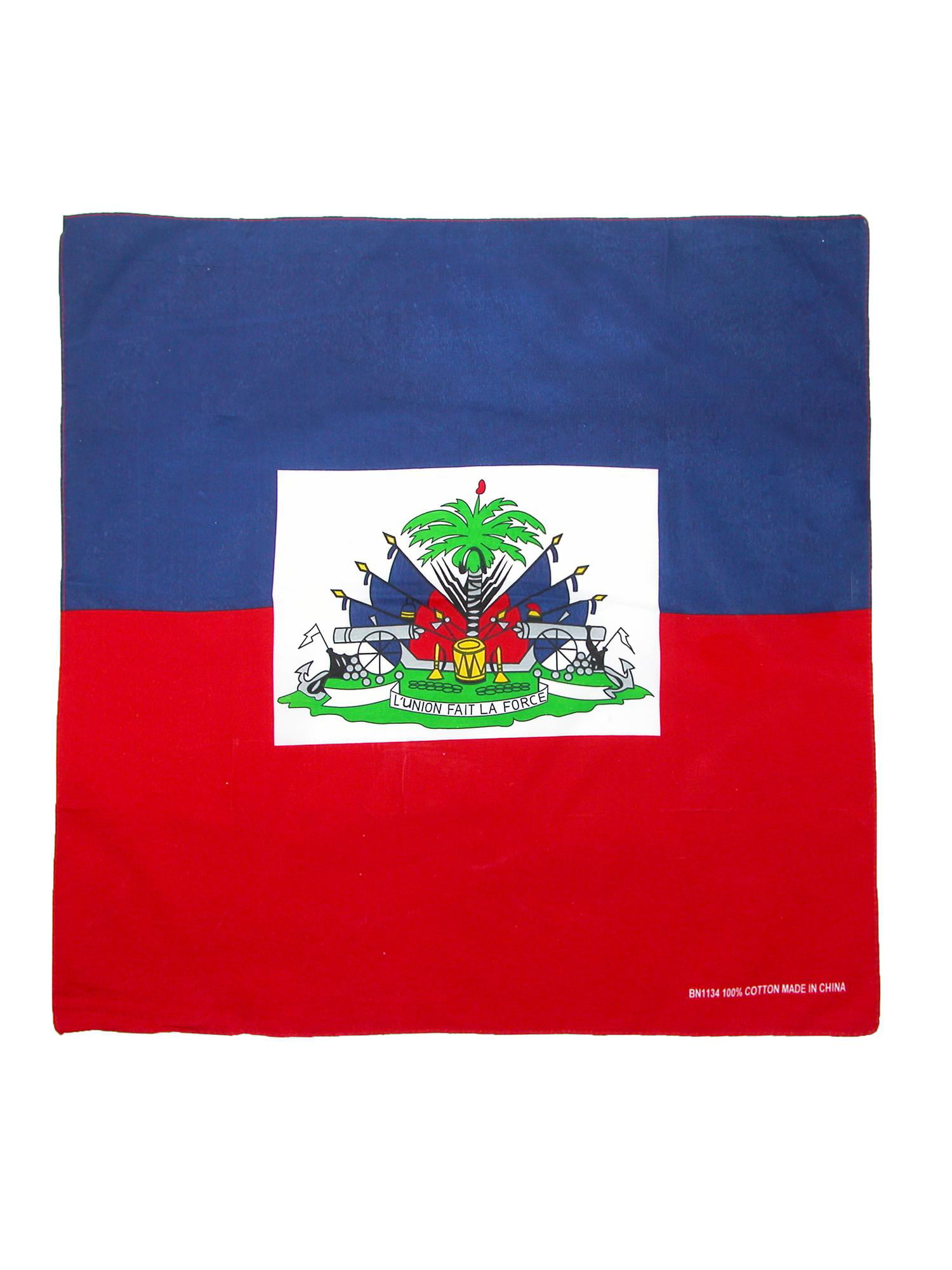 JAVI Sports Haiti Flag Print Scarf 64-inches x 8-inches One-Size-Fits-All Haitian Wrap