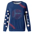 thumbnail image 5 of Puliio Womens Sweatshirt Fasion Baseball Print Long Sleeve Round Neck Casual Game Sweatshirt Hoodless Loose Fit Tunic Tops Lightweight Pullover Sweatshirts, 5 of 5