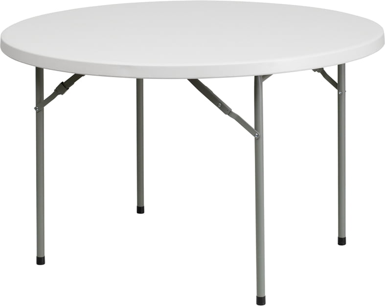 Bi Fold Plastic Folding Table Black, 6 Person Round Folding Table