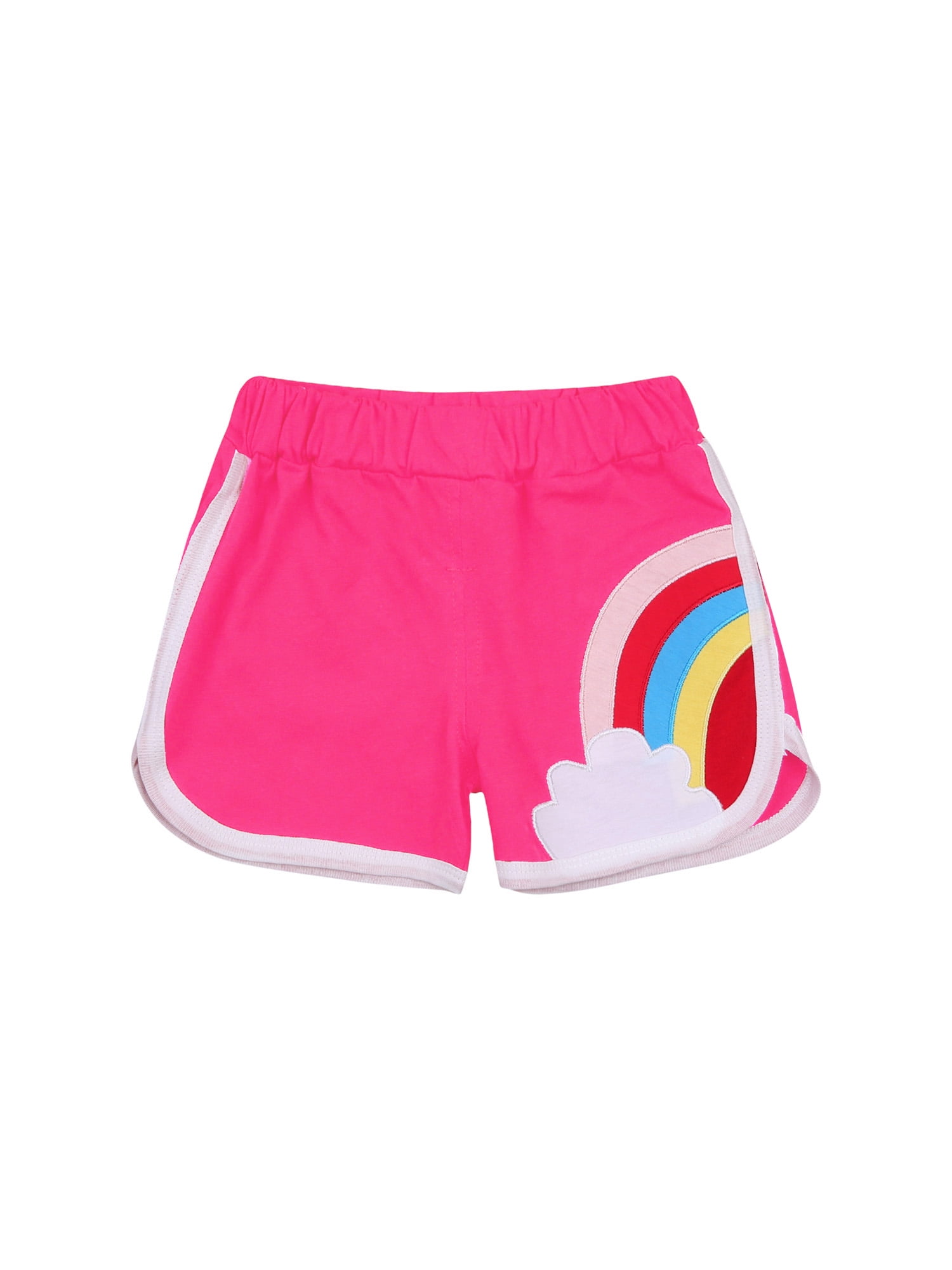 EYIIYE Kids Boys Cute Rainbow Print Casual Cotton Loose Sports Shorts
