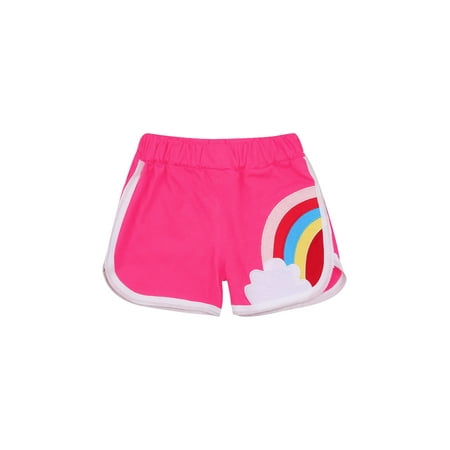

Emmababy Toddler Baby Boys Girls Mid-Rise Rainbow Print Sports Shorts