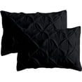 thumbnail image 4 of Pinch Pleated Duvet Cover Set - 3 Piece Set with Zipper, 100% Egyptian Cotton & Luxurious 400 Thread Count, Pintuck Comforter Cover & Pillow Covers - Black Solid, King Size., 4 of 6