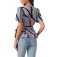 thumbnail image 3 of INSPIRE CHIC Women's Ruffle Top Wrap V Neck Elastic Waist Belt Elegant Chic Blouse S Dusty Purple, 3 of 5