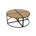 Boraam Olivia Black Finish Round Coffee Table with 4 Nesting Stools