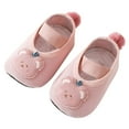 thumbnail image 4 of Quealent Toddler Slippers Boys Girls Adjustable House Shoes Barefoot Sock Shoes with Rubber Sole Baby Comfort Warm Indoor Outdoor Walking Shoe Light Pink for Size 4, 4 of 4