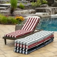 thumbnail image 6 of ARDEN Outdoor Chaise Lounge Cushion 72 x 21, Ruby Red Cabana Stripe, 6 of 11