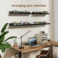 thumbnail image 6 of Floating Shelves Set of 3, Picture Ledge Shelf, 36 inch Floating Shelves for Wall, Black Floating Shelves with Lip for Living Room,Bedroom,Bookshelf, Nursery, 6 of 16
