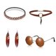 thumbnail image 5 of Traje hippie estilo bohemio étnico pendientes turquesa colgante collar de cuero vintage gafas accesorios, 5 of 5