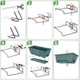 thumbnail image 2 of 6 Pack Railing Planter Box for Balcony Fences Garden,16.9 Inch Deck Railing Planter Boxes for Plants, Rectangular Hanging Window Boxes Planters, Green, 2 of 8