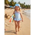 thumbnail image 4 of BemeyourBBs Toddler Baby Girl One Piece Swimsuit With Sun Hat Infant Girls Bathing Suit Cute Plaid Print Sleeveless Halter Swiming Skirt Swimwear Summer Pool Beachwear, 4 of 9
