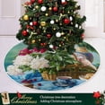 thumbnail image 6 of FMSHPON Flowers Birds Xmas Christmas Tree Skirt Stand Mat for Holiday Party Decoration Indoor Outdoor 36 inches, 6 of 6