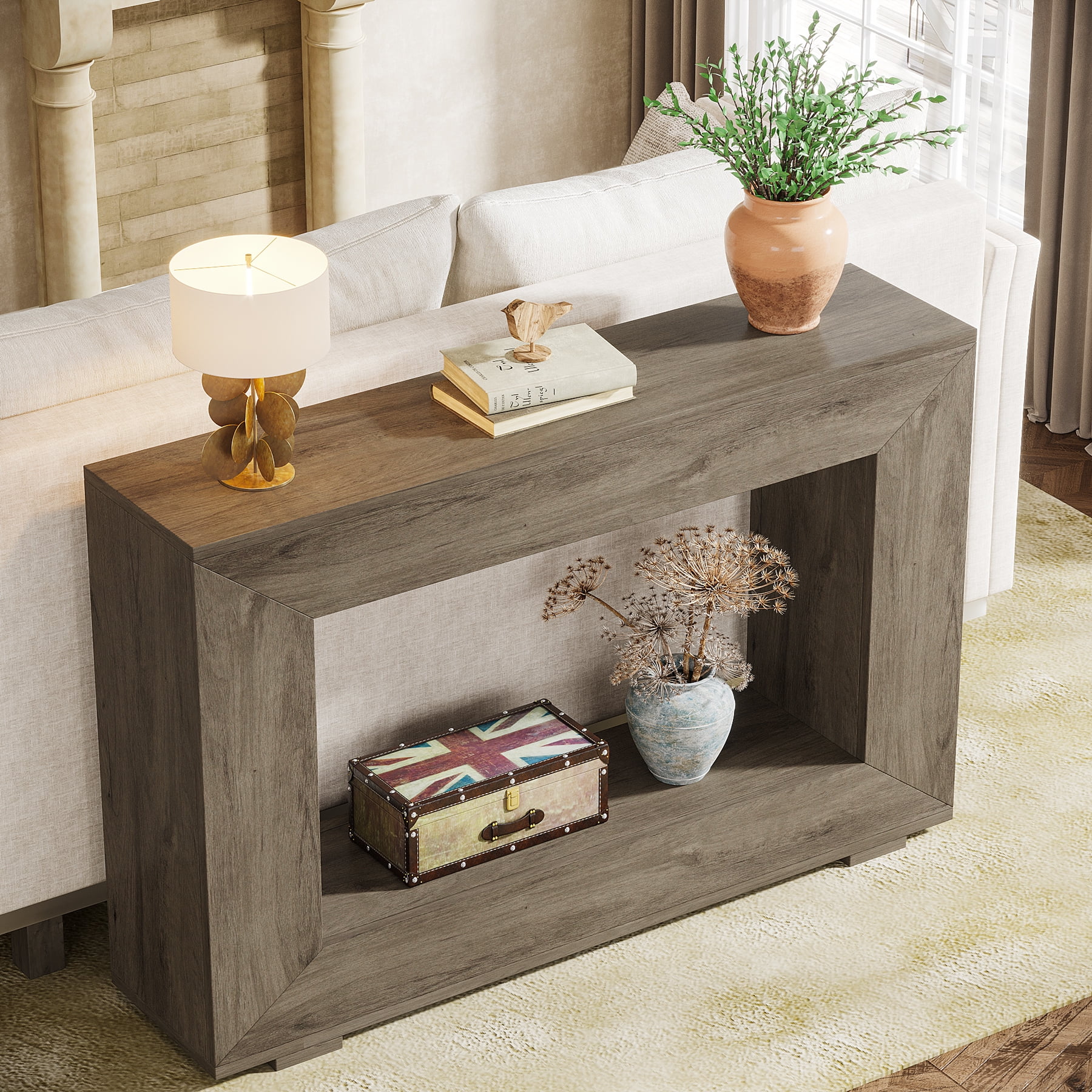 Tribesigns 47-Inch Console Table, Farmhouse Entryway Console Table with Storage