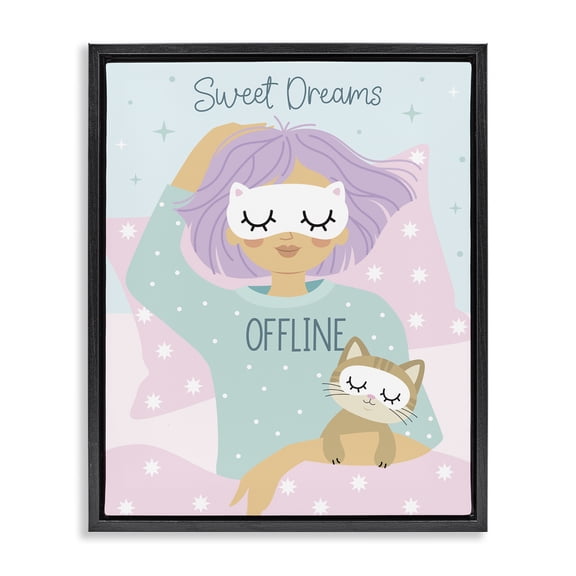Stupell Industries Contemporary Black Floating Frame Canvas Art, 17 x 21, by Ilis Avilés