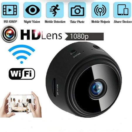 Mini Camera with Audio and Video  1080P HD Cameras  WiFi Wireless Home Smallest Security Surveillance Nanny Cam with Night Vision