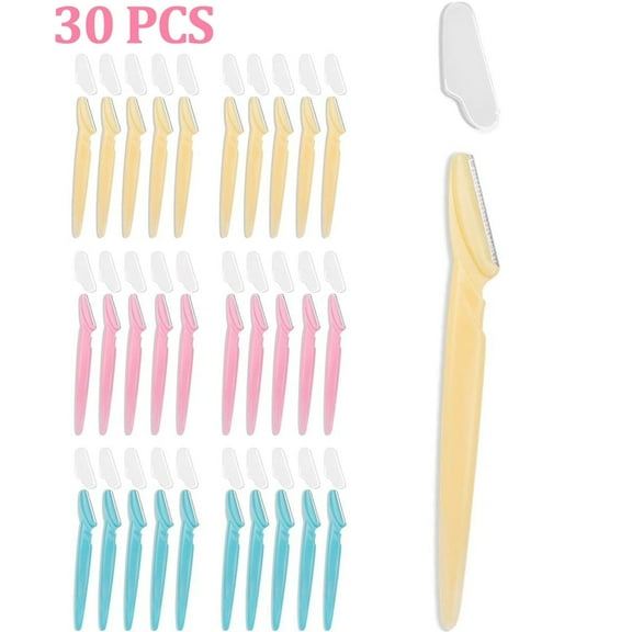 30 Pcs Face Razors for Women and Men, Multipurpose Eyebrow Razor, Tinkle Razors for Women Face,Dermaplaning Tool for Face,Multi-Color