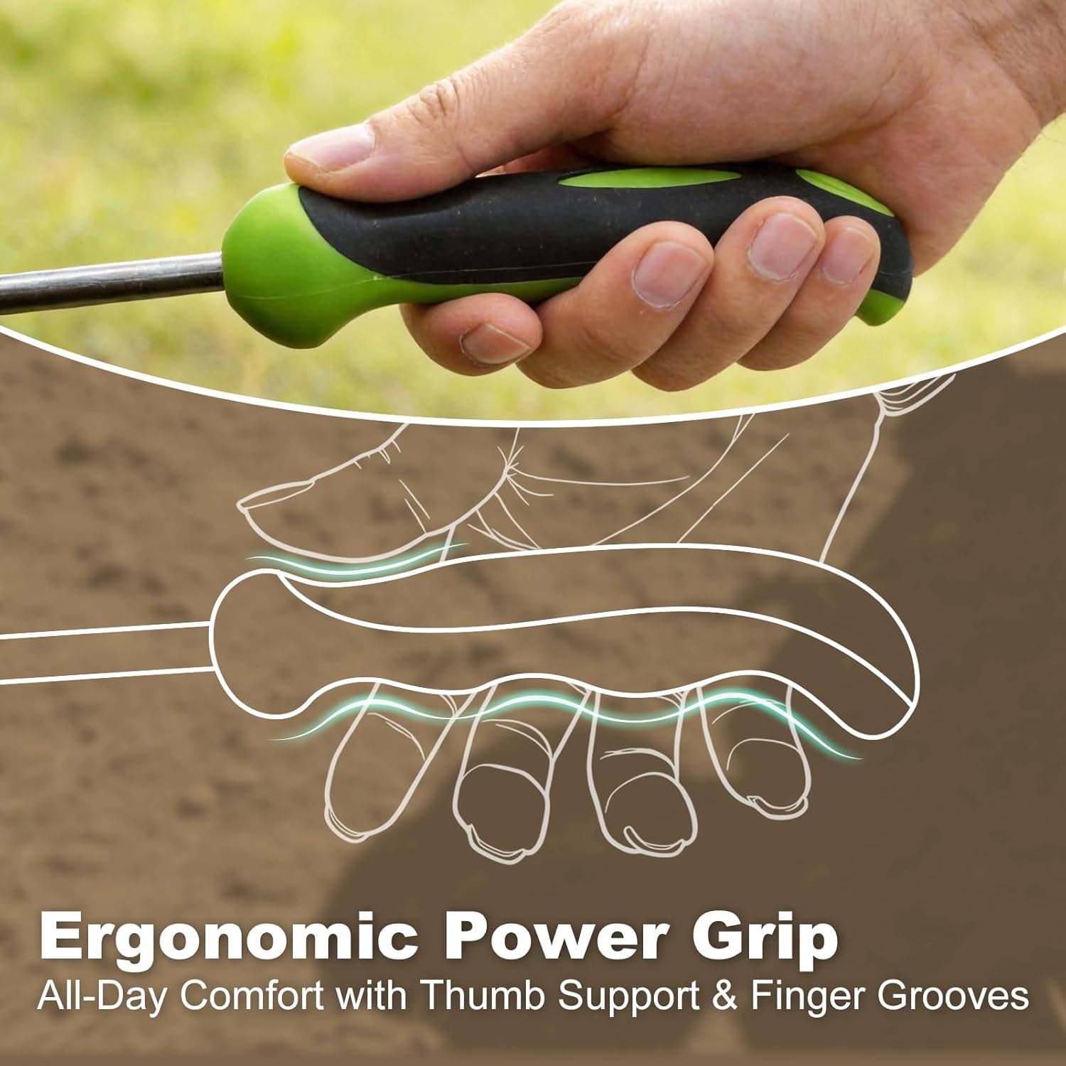 Garden Tools, 2-in-1 Hand Weeder Puller, Heavy Duty Stainless Steel Gardening Tool for Deep Root Removal, Ergonomic Non-Slip Weed Remover Lawn Yard Garden, 1 Pack