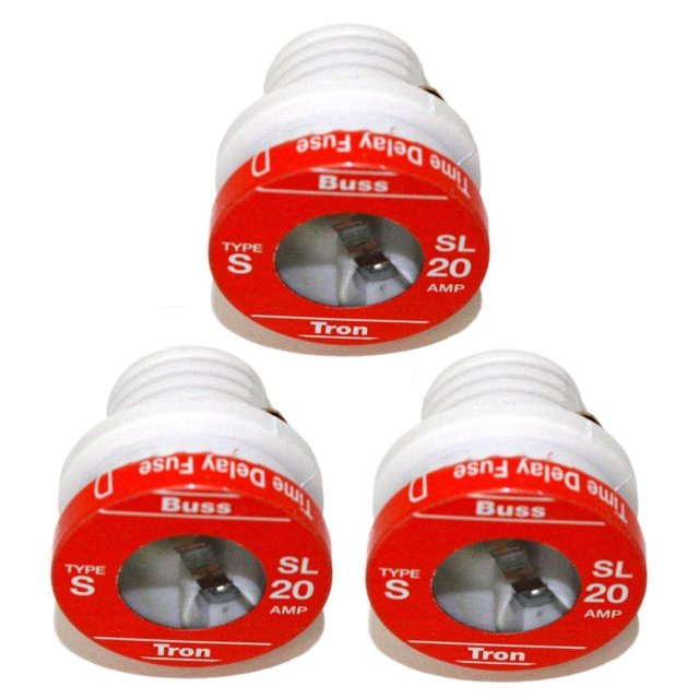 Fuse Bussmann BP/SL-20, 20 amperios, 125 V, paquete de 3 unidades