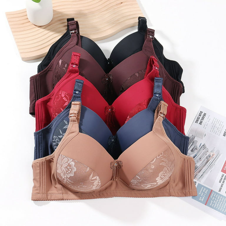 Strapless Bras For Women Fashion Lace Comfortable Plus Fashion Size  Underwear Breathable Red Push Up Bra 50 