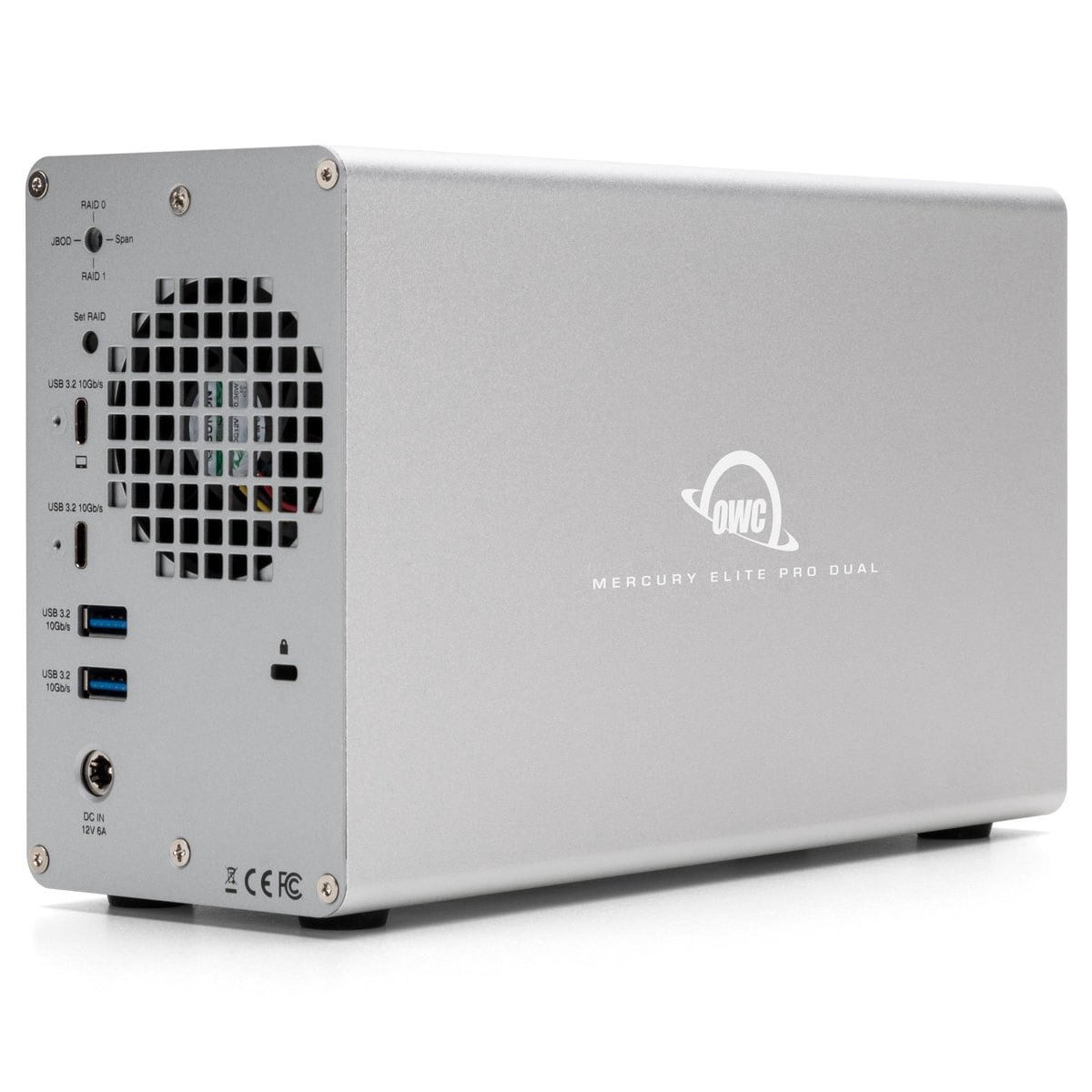 OWC OWCMEDCH7T12 12TB Mercury Elite Pro Dual USB-C & Thunderbolt 3 External Raid Storage Enclosure with 3Port Hub for Mac & PC