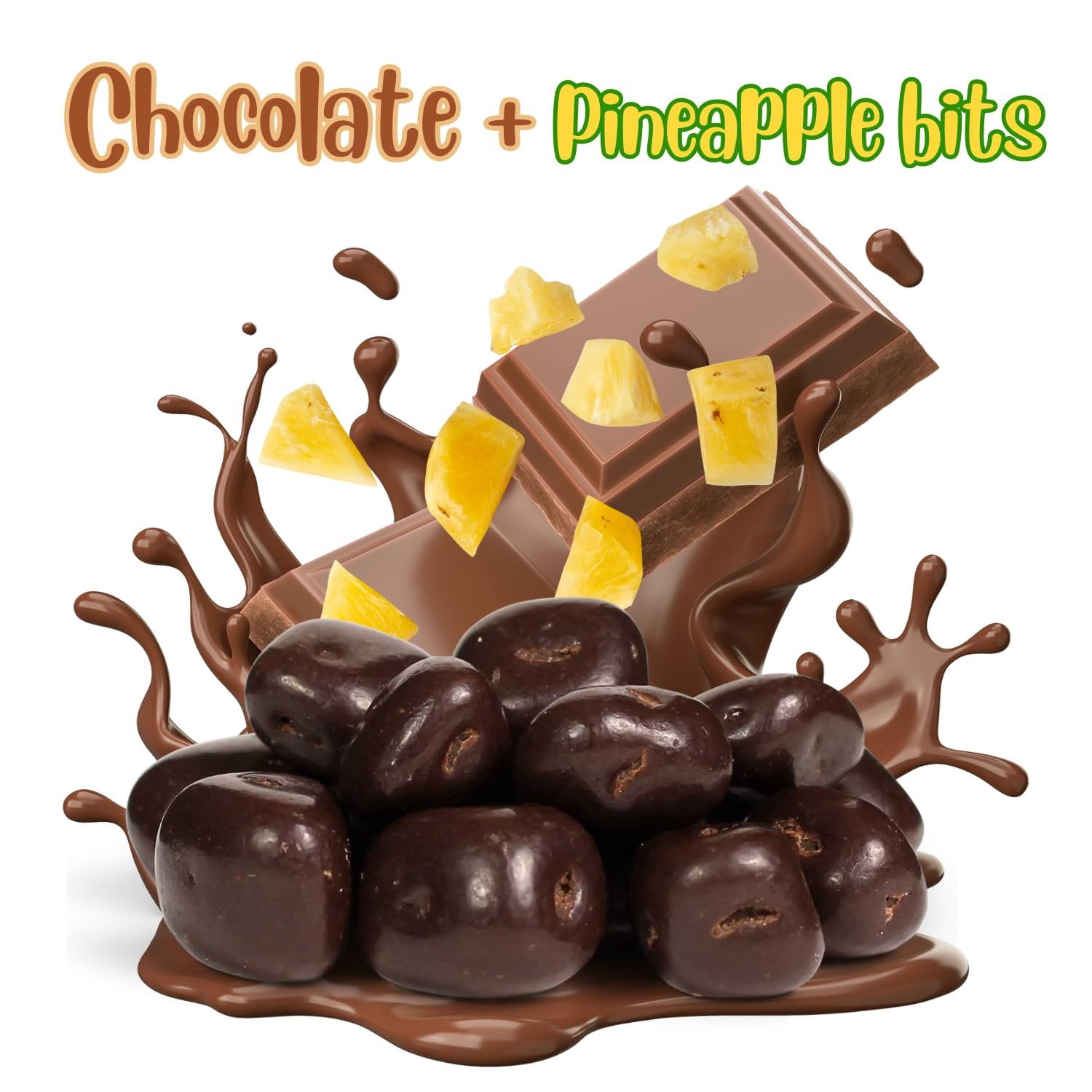 Dark Chocolate Covered Dried Pineapple by It's Delish, 2 Lbs Bulk Bag  Gourmet Chocolate Covered Pineapple Bits Fruit Snacks Bulk Chocolate Candy Treats  Vegan, Non-Dairy, Kosher