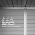 thumbnail image 4 of Grey Galvanized Steel Garden Shed, 25ft², Secure Latch, Vent Slots, Installation Gloves, 4 of 7