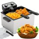 thumbnail image 1 of 1800W Electric Deep Fryer, 5 Liters Large Tank Stainless Steel Deep Fryer, Immersion Element Deep Fryer with 3 Frying Baskets, Electric Oil Fryer for Kitchen, Temperature Control, View Window Lid, 1 of 5