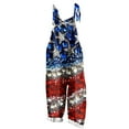 thumbnail image 2 of DDAPJ pyju 4th of July Overalls for Women 2025 Summer American Flag Print Patriotic Jumpsuits Sleeveless Spaghetti Straps Baggy Romper with Pockets Todays Sales Blue XXXXL, 2 of 5