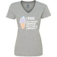 thumbnail image 3 of Inktastic I Make Ice Cream Disappear What's Your Power Women's V-Neck T-Shirt, 3 of 5