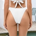 thumbnail image 2 of NOLDARES Women Bikini Bottoms Adjustable Bathing Suit Swimsuit Full Coverage Swim Bottom(White,L), 2 of 7
