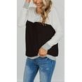 thumbnail image 5 of Women's Long Sleeve shirt Crew Neck Tunic top Casual Color Block shirts, 5 of 6