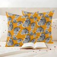 thumbnail image 3 of Grey Leaves Outdoor Waterproof Pillow Covers, Vintage Abstract Art Botanical Orange Decorative Square Throw Pillowcase Sofa Cushion Sham for Patio/Couch/Chair, 18"x18" 2 Pack, 3 of 8